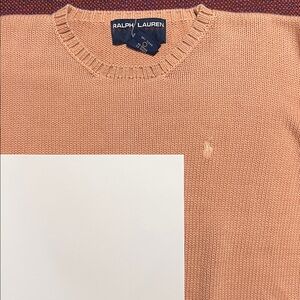 Ralph Lauren Men's Peach/Light Orange Crewneck Sweater -L